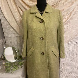 1960s Pale Green dress coat by Thalimers Ellis Stone by Rothmoor